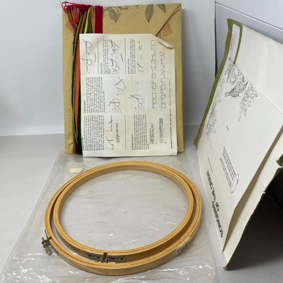 Sunset Stitchery Vintage 1980 Songbird of Orient Embroidery Kit Bluebird Azalea - Picture 14 of 16